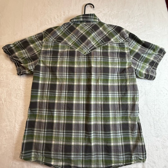 BKE Green and Gray Plaid Button Down Shirt - Picture 2 of 5